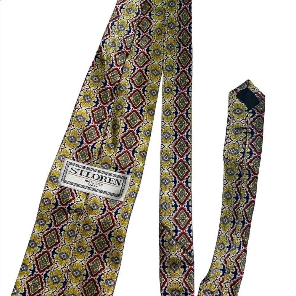 ST. LOREN Italy Silk Mens Tie